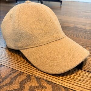 Minimal Tan Wool Baseball Cap from LOFT BRAND NEW